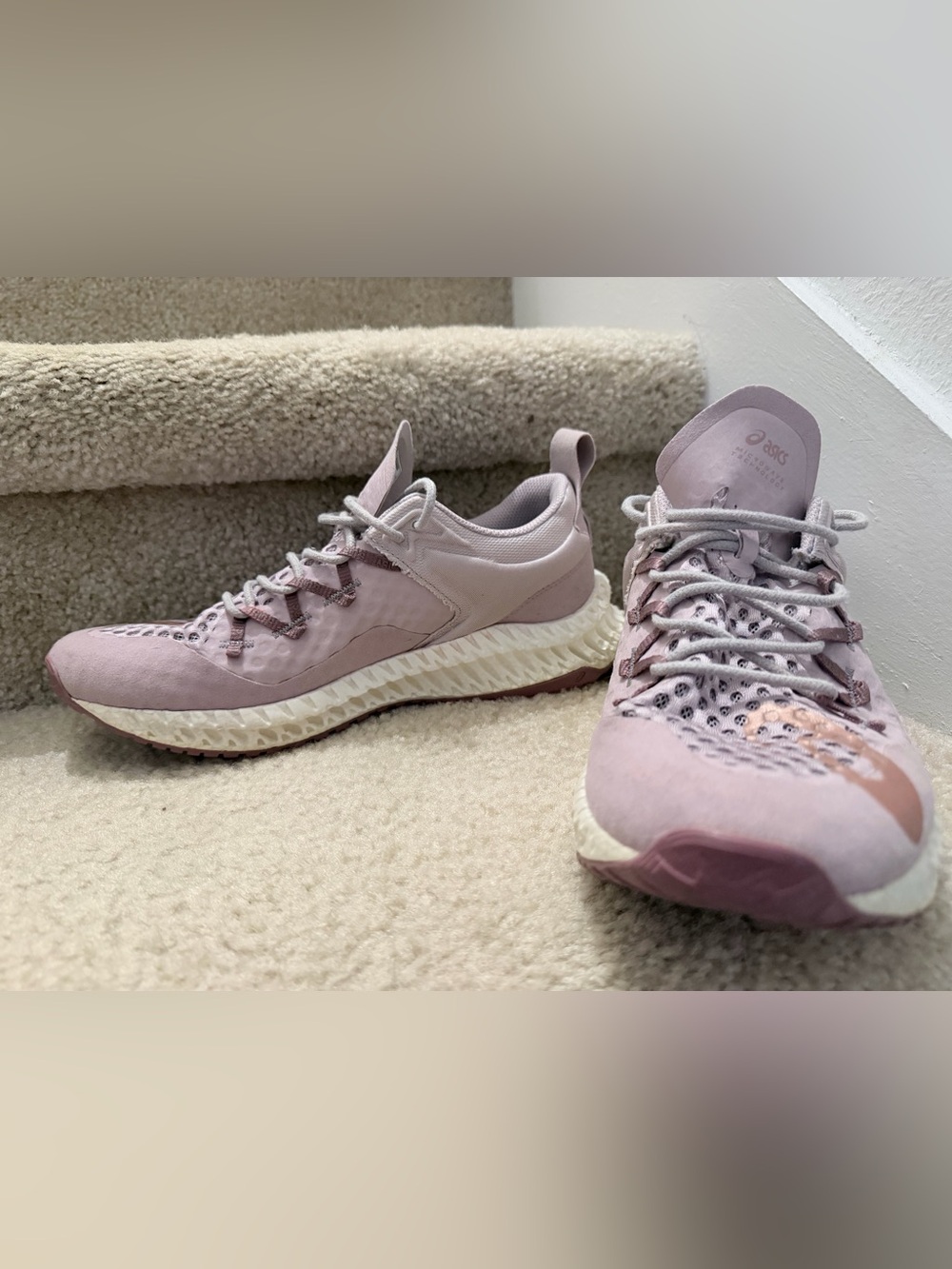 ASICS Women's Pale Lavender Athletic Sneakers with Pink Accent
